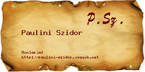 Paulini Szidor névjegykártya